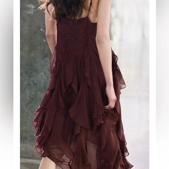 Zara ZW Collection Embroidered Asymmetric Dress - Picture 8 of 10